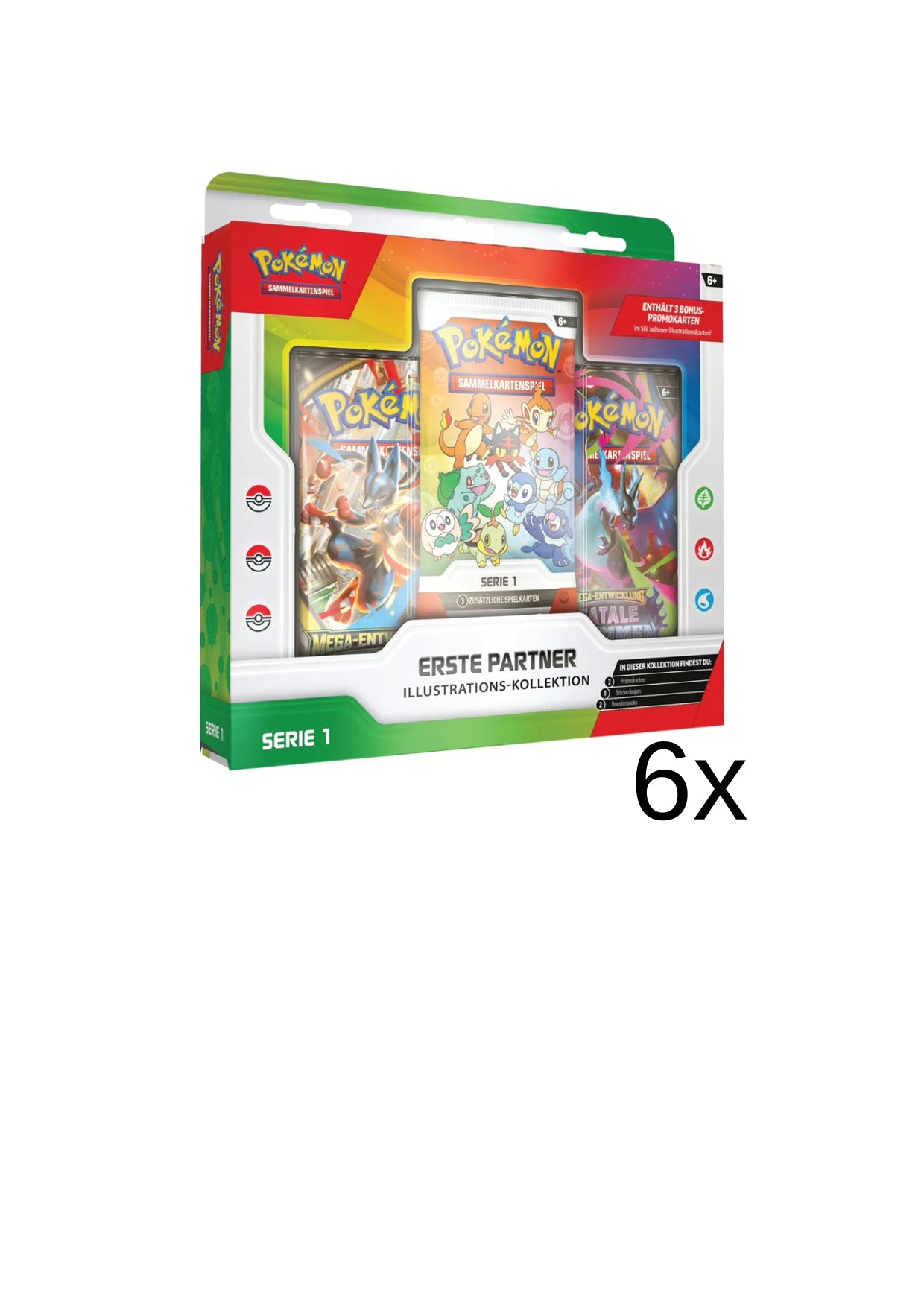 Pokemon TCG: Erste Partner – Illustrations-Kollektion Sealed Case (6x) – Deutsch